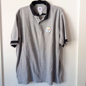 Vintage Pittsburgh Steelers NFL Polo Shirt XL Embroidered Logo 90s Oversized